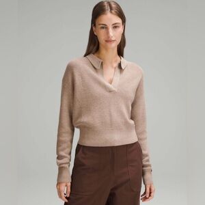 Lululemon Collared Merino Wool blend sweater. Size M